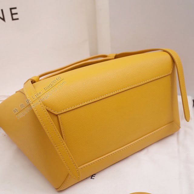 Celine女包 賽琳黃色掌紋牛皮手提包 Celine belt bag鯰魚包  slyd2015